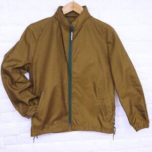 Vintage Chore Coat Utility Jacket Unisex-M/L Nylon Canvas Hood Zipper Pockets